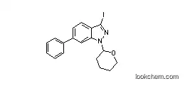 Molecular Structure of 1260842-73-6 (3-iodo-6-phenyl-1-(tetrahydro-2H-pyran-2-yl)-1H-indazole)